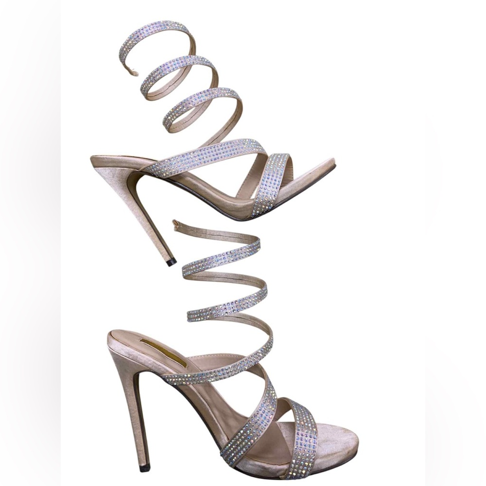 Glamorous Rhinestone Spiral Heels S6.5